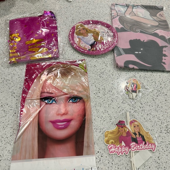 Barbie Happy Birthday Supplies Banner Cake Topper Balloons